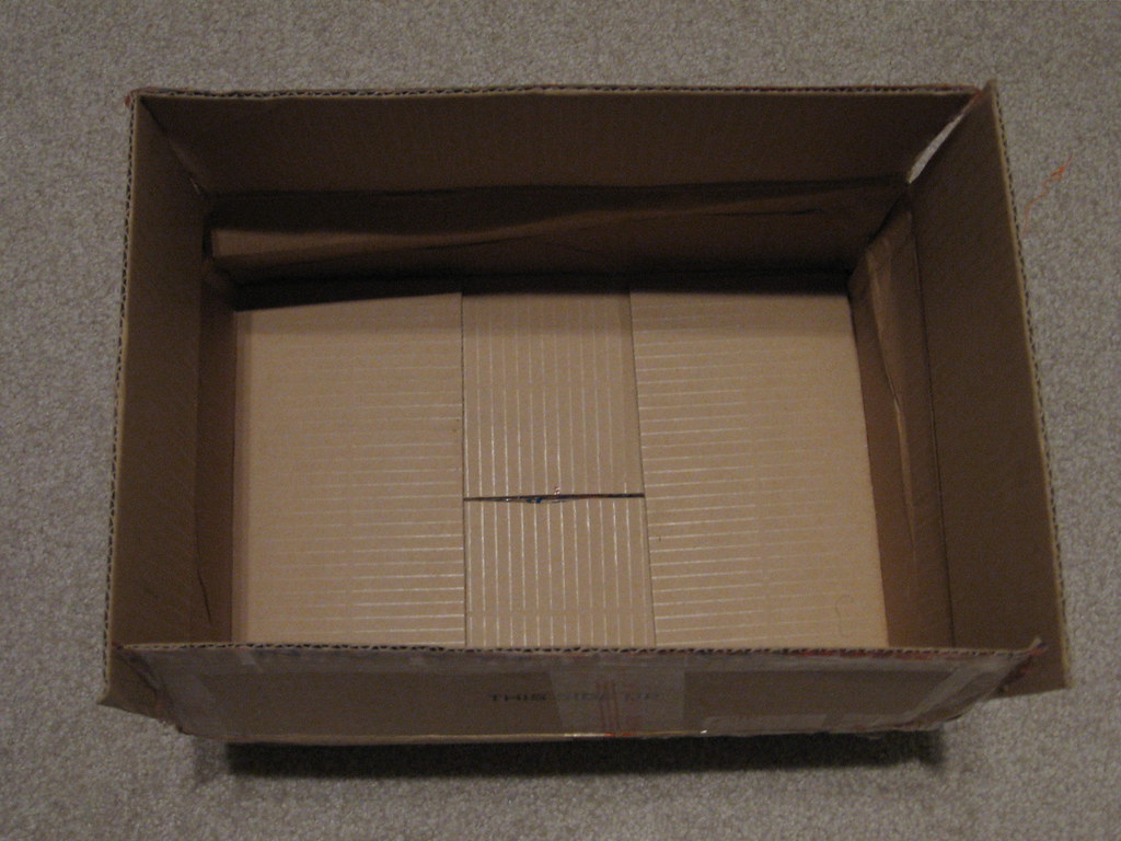 kotak organizer kardus daur ulang Open cardboard storage box