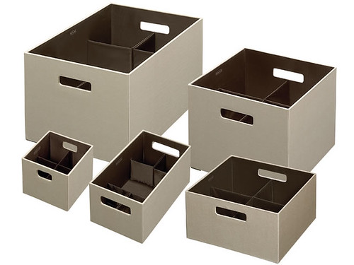 kotak organizer kardus daur ulang Khaki storage organizer bins